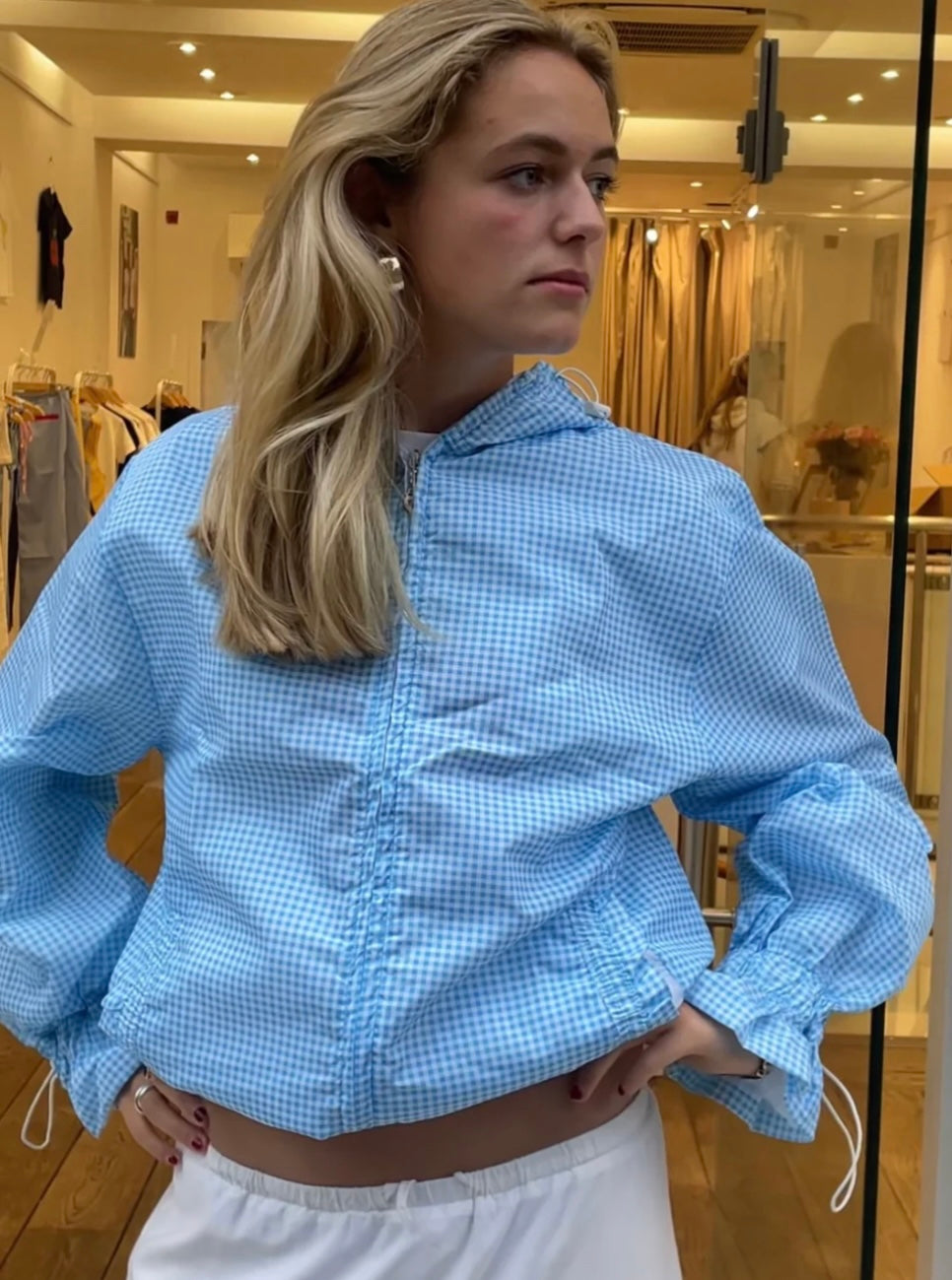 Baby blueeee flared Waterproof Windbreaker PREORDER
