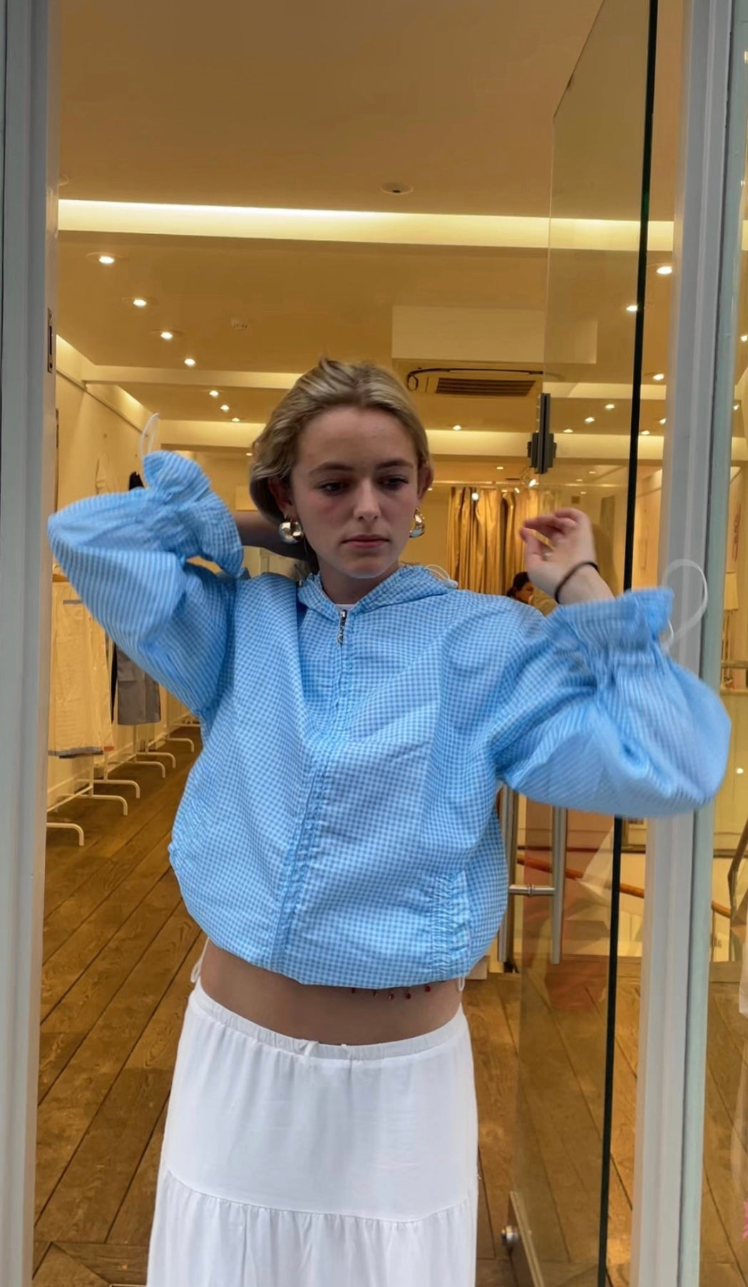 Baby blueeee flared Waterproof Windbreaker PREORDER