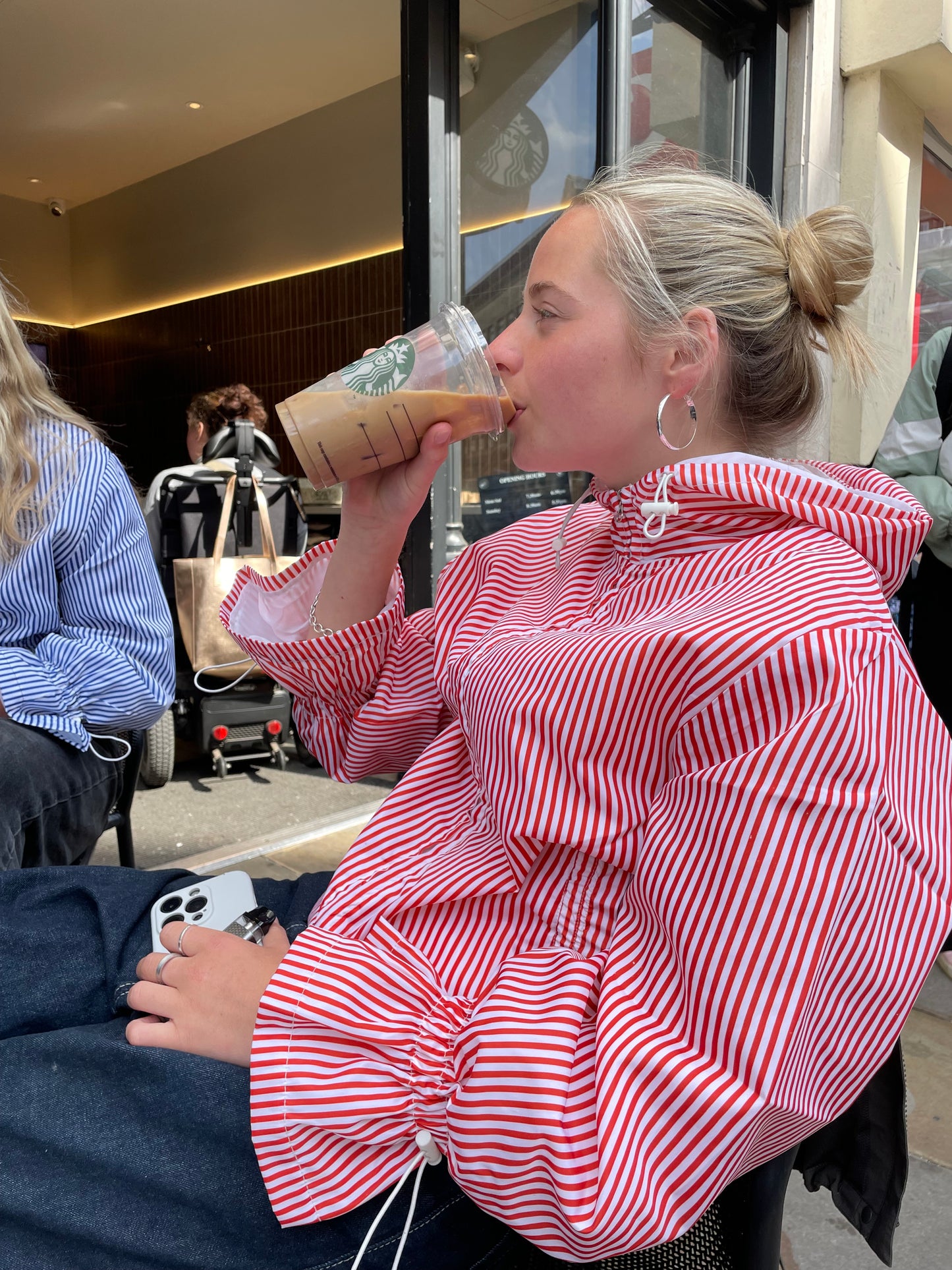 Candy-cane red flared waterproof Windbreaker