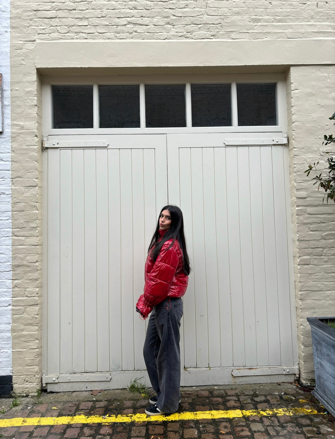 Cherry red Flared Coat