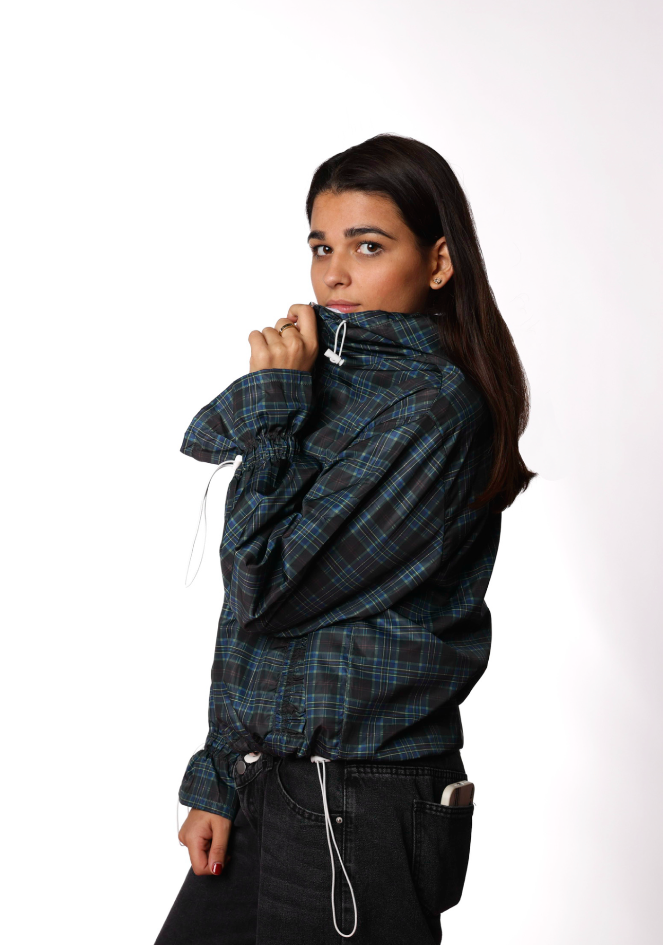 Heather Waterproof Flared Windbreaker