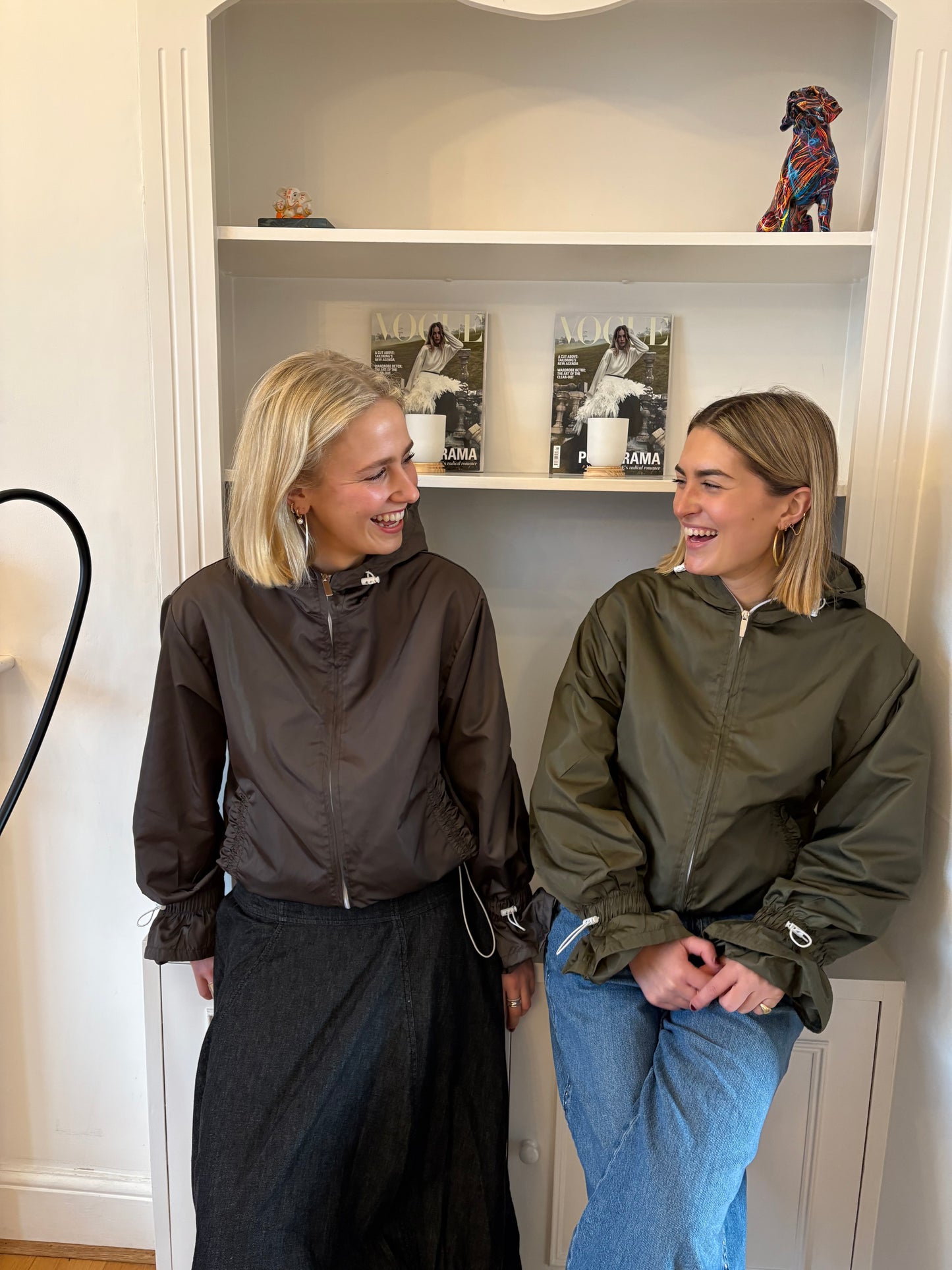 Cinnamon Brown Flared Windbreaker