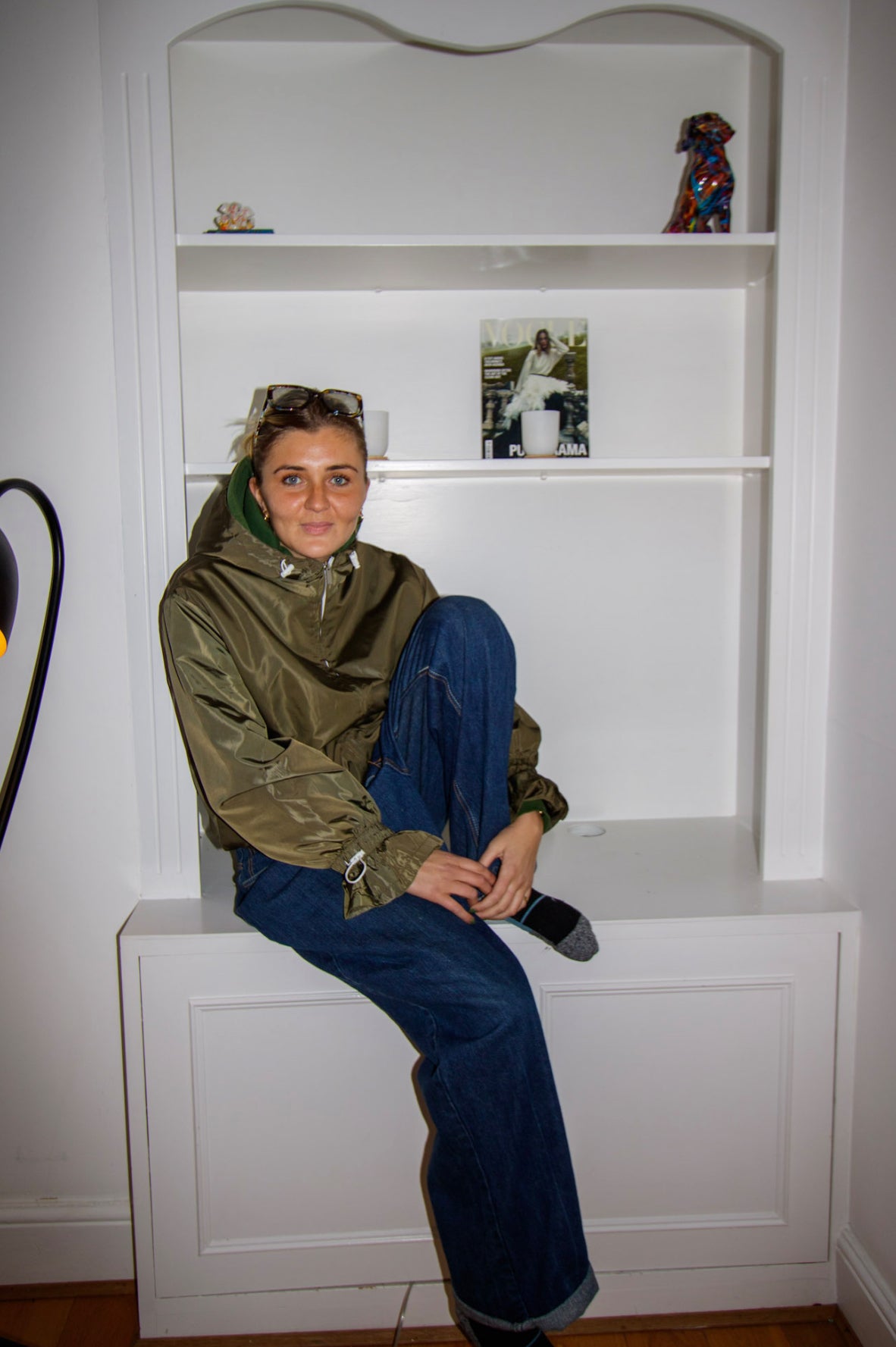 Sage Green Flared Windbreaker