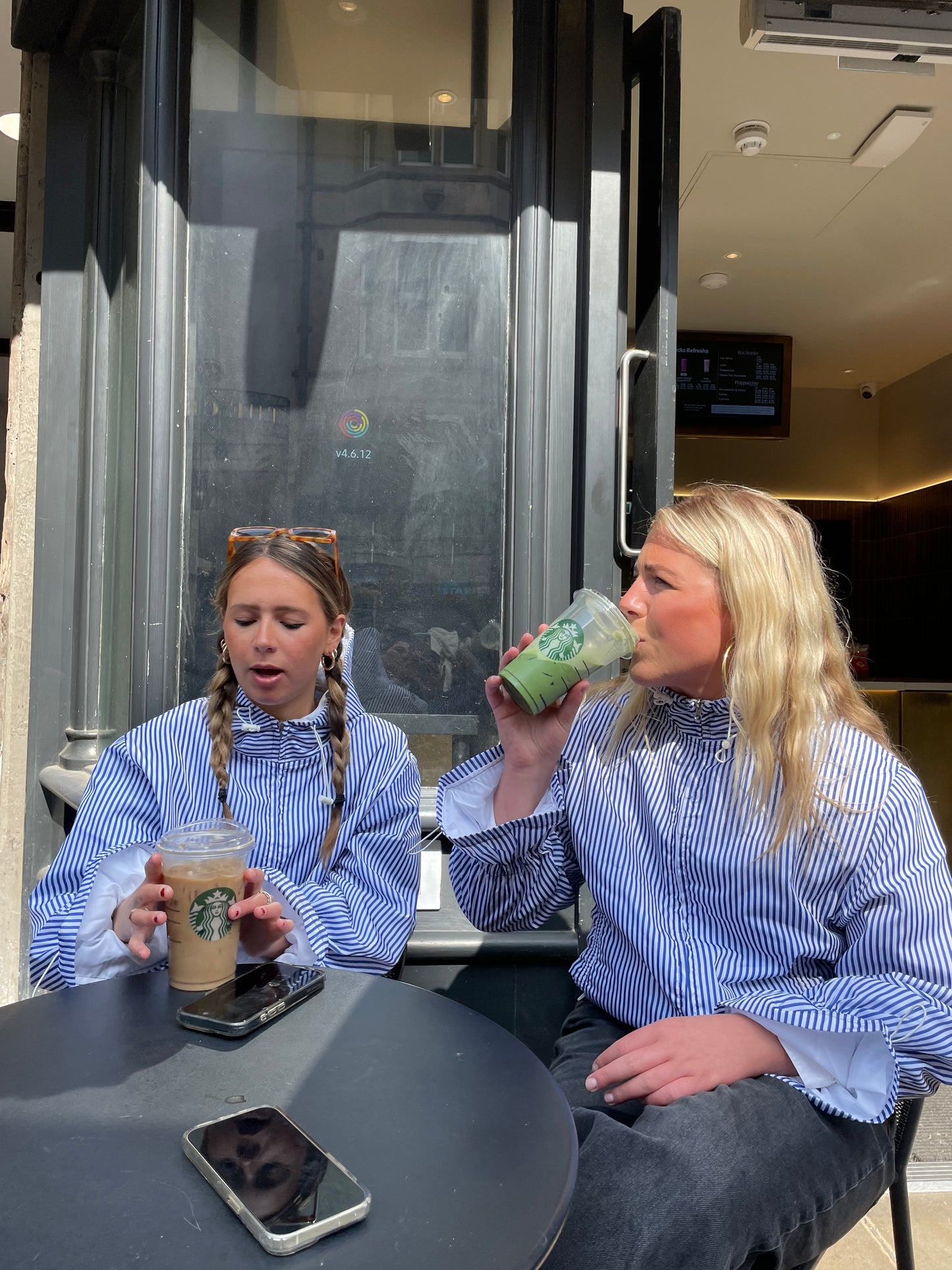 Candy-cane Blue flared waterproof windbreaker